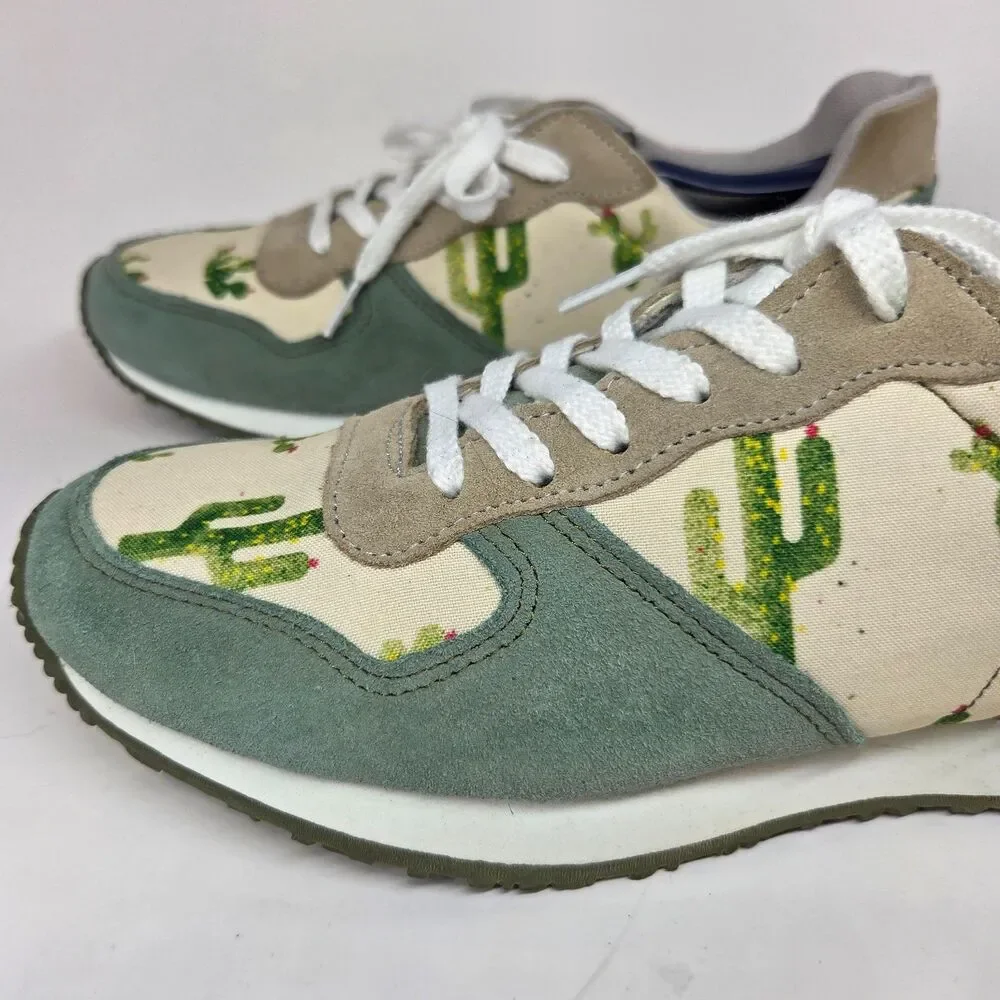 Inkkas Prickly Jogger Multicolor Green Cactus Athletic Shoes Mens 10 -Womens 12